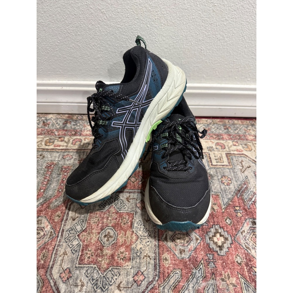 ASICS Gel-Venture 9 Womens Trail Running Shoes Black Blue 1012B313 US 9